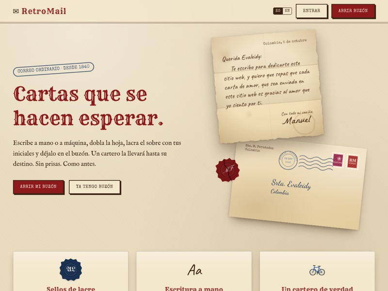 Página de inicio de RetroMail